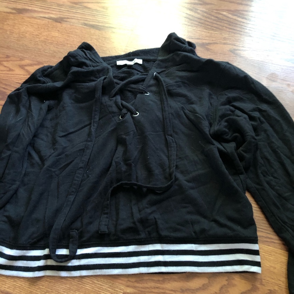 lace up hoodie